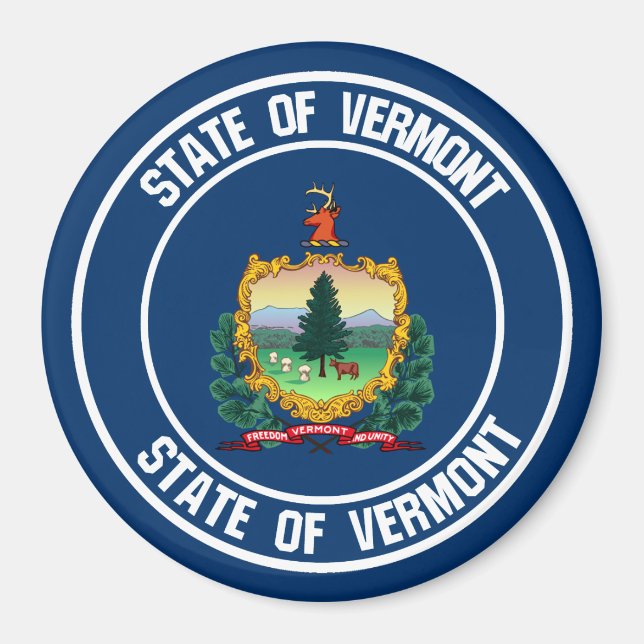 Vermont Round Emblem Magnet (Front)