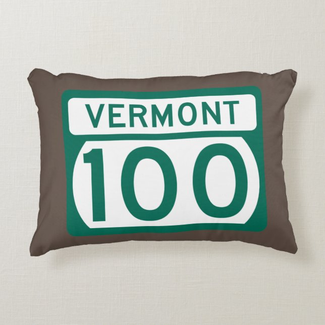 Vermont Route 100 road sign Decorative Cushion (Front)