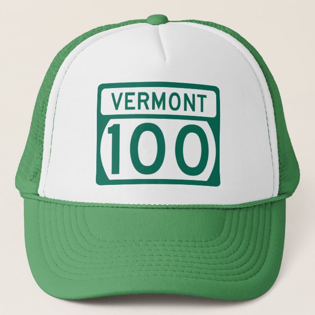 Vermont Route 100 road sign Trucker Hat (Front)
