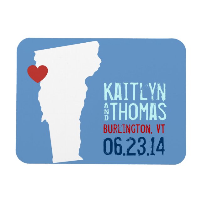 Vermont Save the Date - Customisable City Magnet (Horizontal)