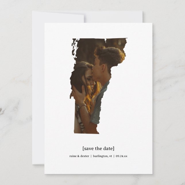 Vermont Save the Date Photo Card (Front)