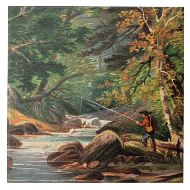 Vermont Scenery, The Trout Stream, Tile (Front)