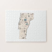Vermont Shaped Vintage Picture Map