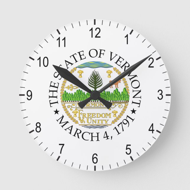 Vermont sign round clock (Front)