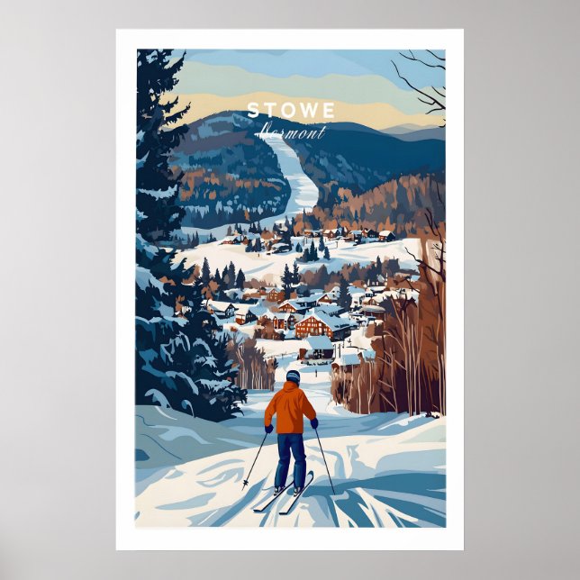 Vermont Ski Destination Poster 1 (Front)