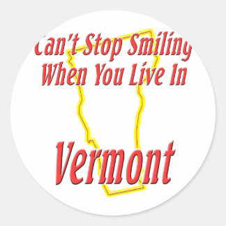 Vermont - Smiling Classic Round Sticker