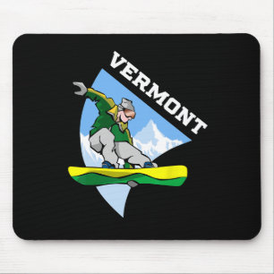 Vermont Snowboarding Snowboarder Kids Children Boy Mouse Pad