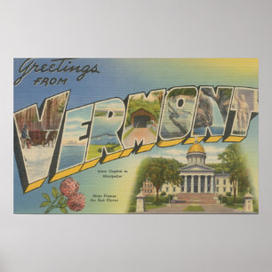 Vermont (State Capital/Flower) - Poster