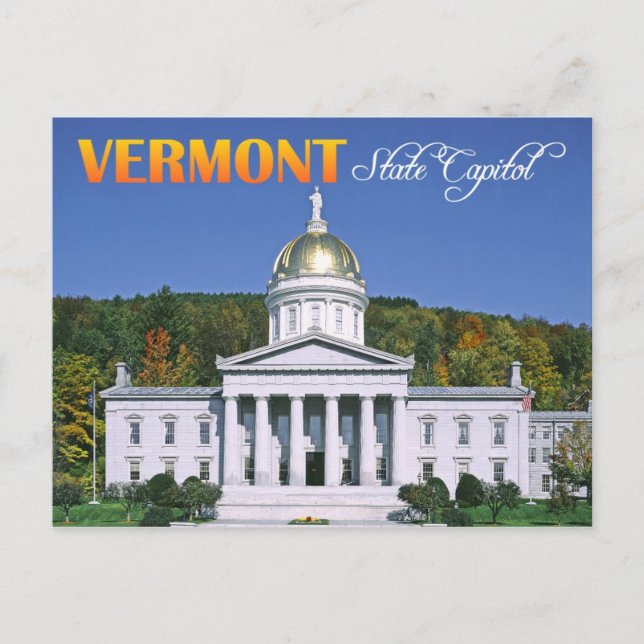 Vermont State Capitol building, Montpelier Postcard (Front)