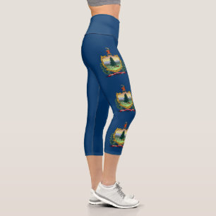 Vermont State Flag Capri Leggings