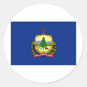 Vermont State Flag Classic Round Sticker
