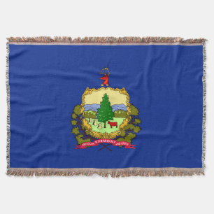 Vermont State Flag Design Decor Throw Blanket