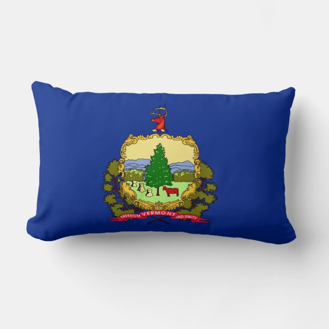 Vermont State Flag Design Lumbar Cushion (Front)