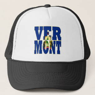 Vermont state flag text trucker hat
