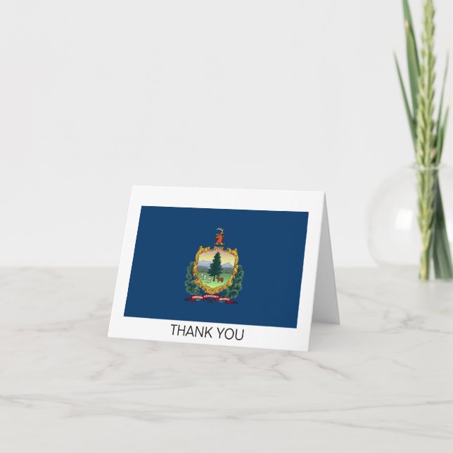 Vermont State Flag Thank You Card (Front)