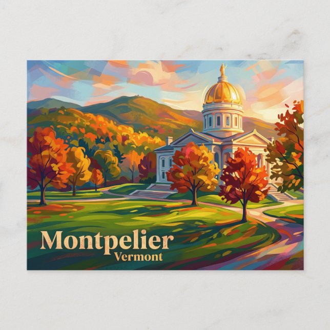 Vermont State House USA Postcard (Front)