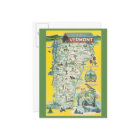 Vermont State Map Postcard