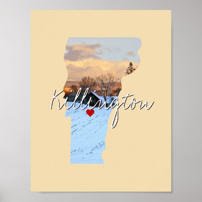 Vermont State Photo insert and town name Poster (Front)