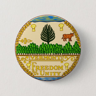 Vermont State Seal 6 Cm Round Badge