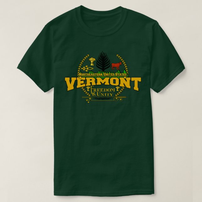 Vermont State USA T-Shirt (Design Front)