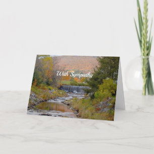 Vermont Stream Waterfall Autumn Photo Sympathy Card