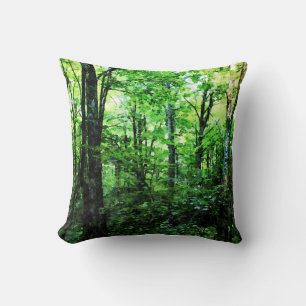 Vermont Summer Forest After Rain Cushion