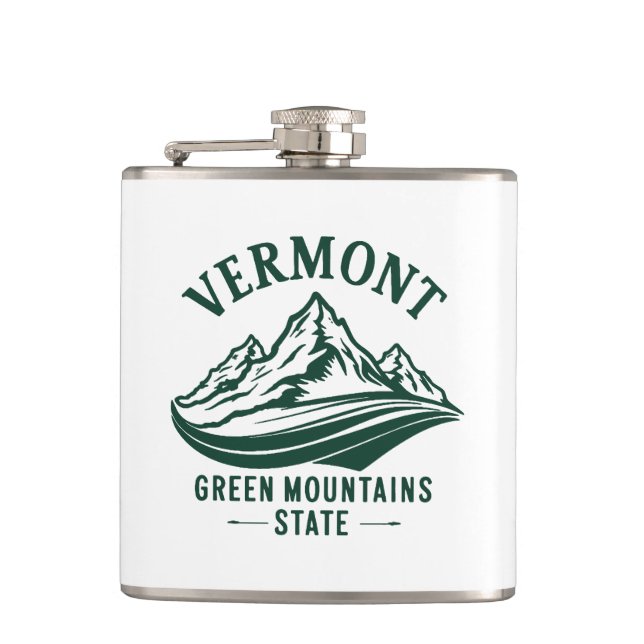 Vermont The Green Mountain State Hip Flask (Front)