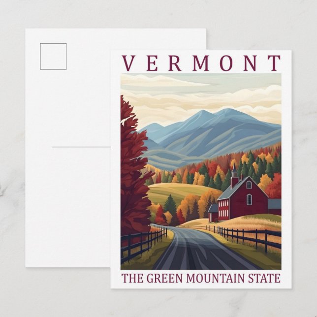 Vermont the Green Mountains State USA Travel Place Postcard (Front/Back)
