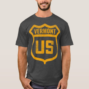 Vermont - US highway distressed weathered look roa T-Shirt