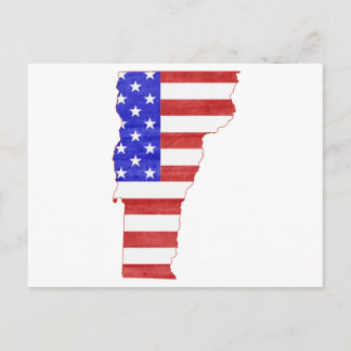 Vermont USA flag silhouette state map Postcard