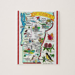 Vermont Vintage Map Puzzle