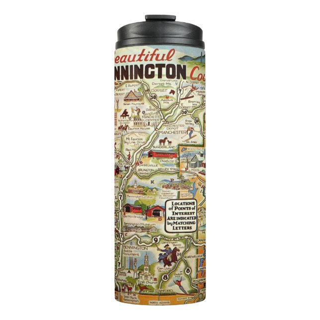 Vermont Vintage  Map  Thermal Tumbler (Front)