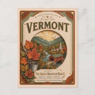 Vermont Vintage Paper Cut American Arcana Postcard