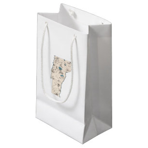 Vermont Vintage Picture Map Small Gift Bag