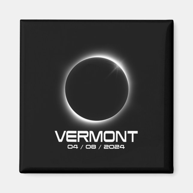 Vermont Vt Total Solar Eclipse 2024 Shirt For Men  Magnet (Front)