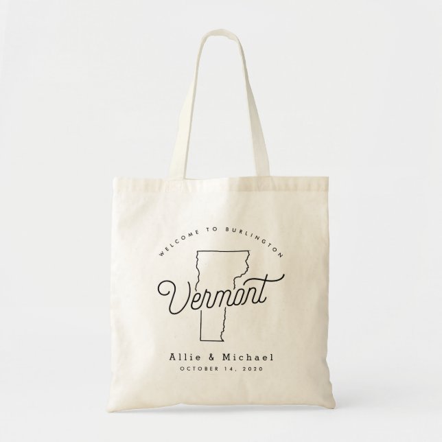 Vermont Wedding Welcome Tote Bag (Front)