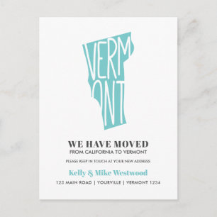 VERMONT We've moved New address New Home   Postcard