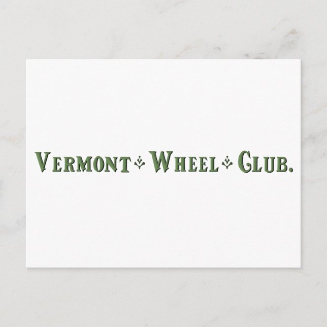 Vermont Wheel Club Ball Logo Postcard (Front)