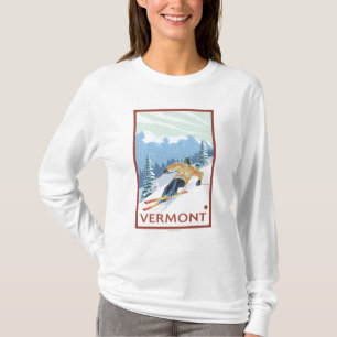 VermontDownhill Skier Scene T-Shirt