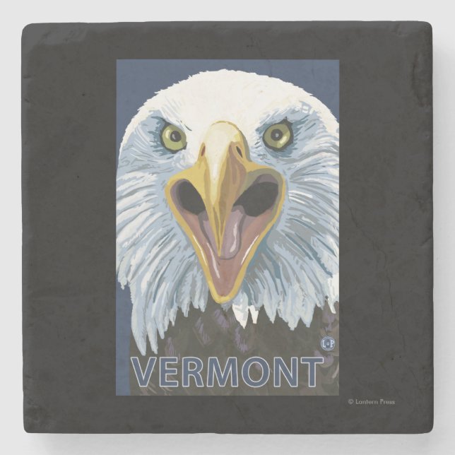 VermontEagle Up Close Stone Coaster (Front)