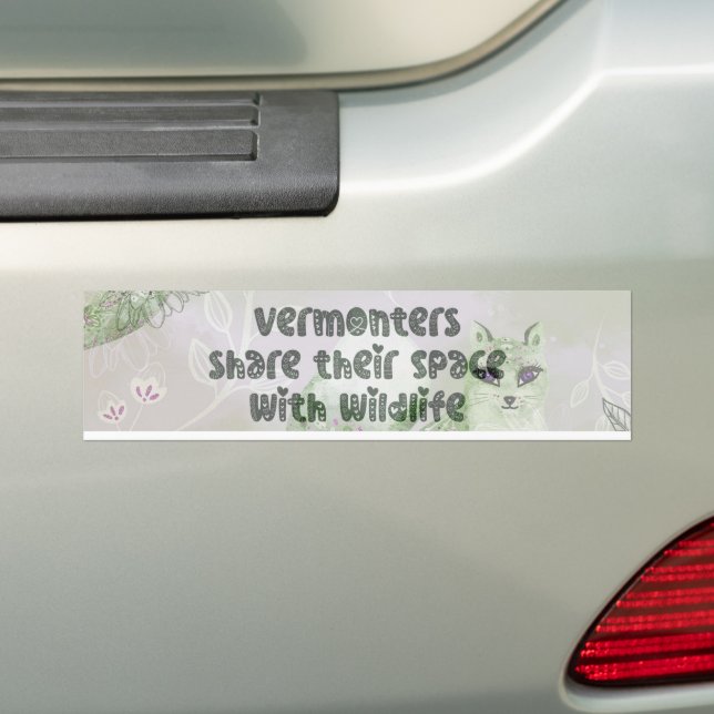 Vermonters Share Wildlife Space Bumper Sticker (On Car)