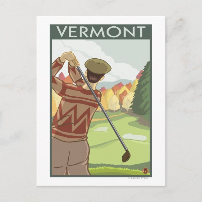 VermontGolfing Scene Postcard (Front)