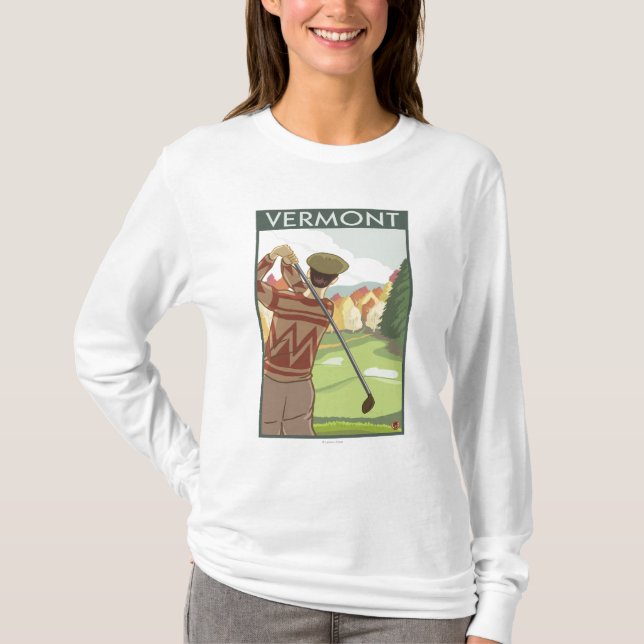 VermontGolfing Scene T-Shirt (Front)