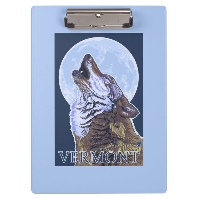 VermontHowling Wolf Clipboard (Front)