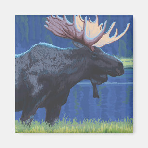 VermontMoose in the Moonlight Magnet