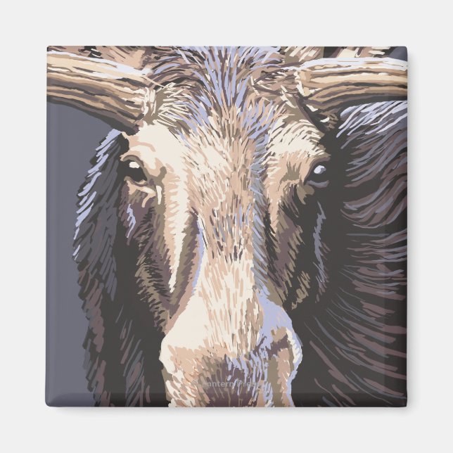 VermontMoose Up Close Magnet (Front)