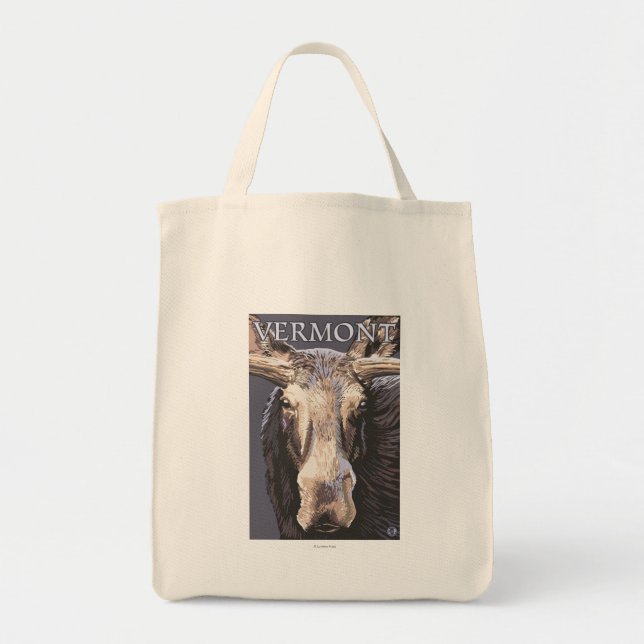 VermontMoose Up Close Tote Bag (Front)