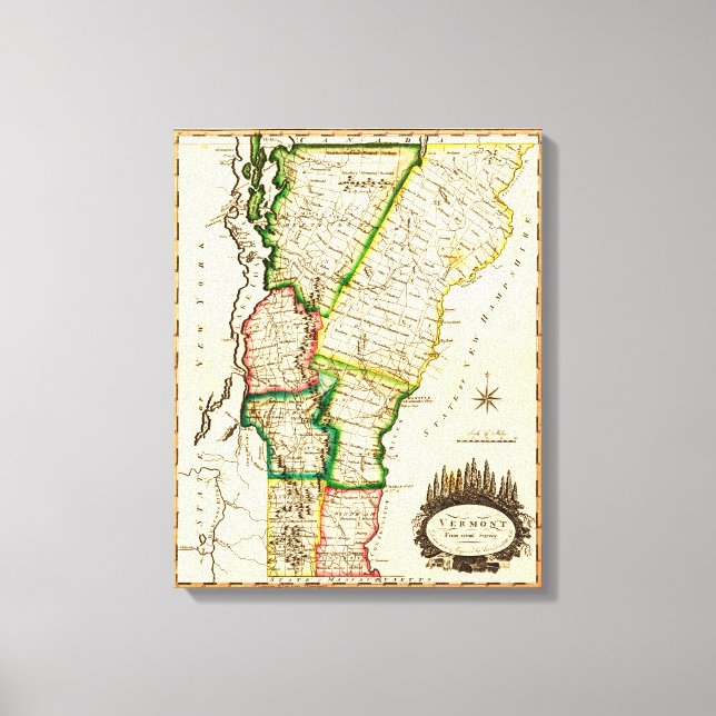 VermontPanoramic MapVermont 2 Canvas Print (Front)