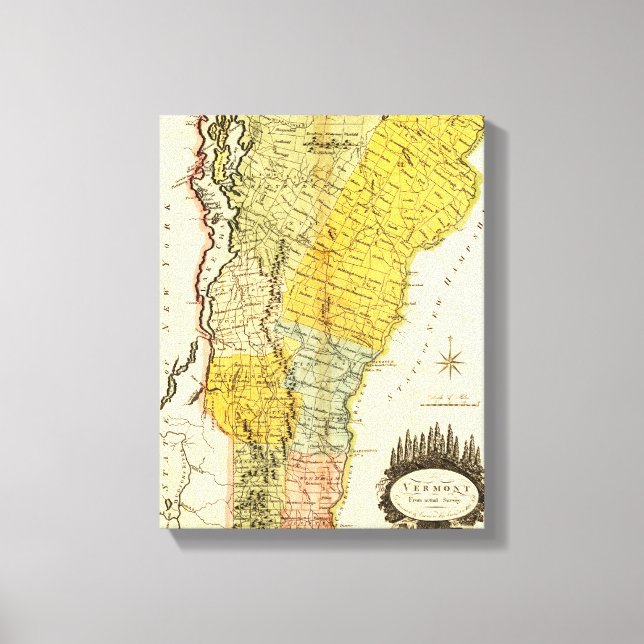VermontPanoramic MapVermont Canvas Print (Front)
