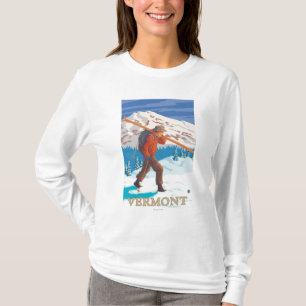 VermontSkier Carrying Skis T-Shirt